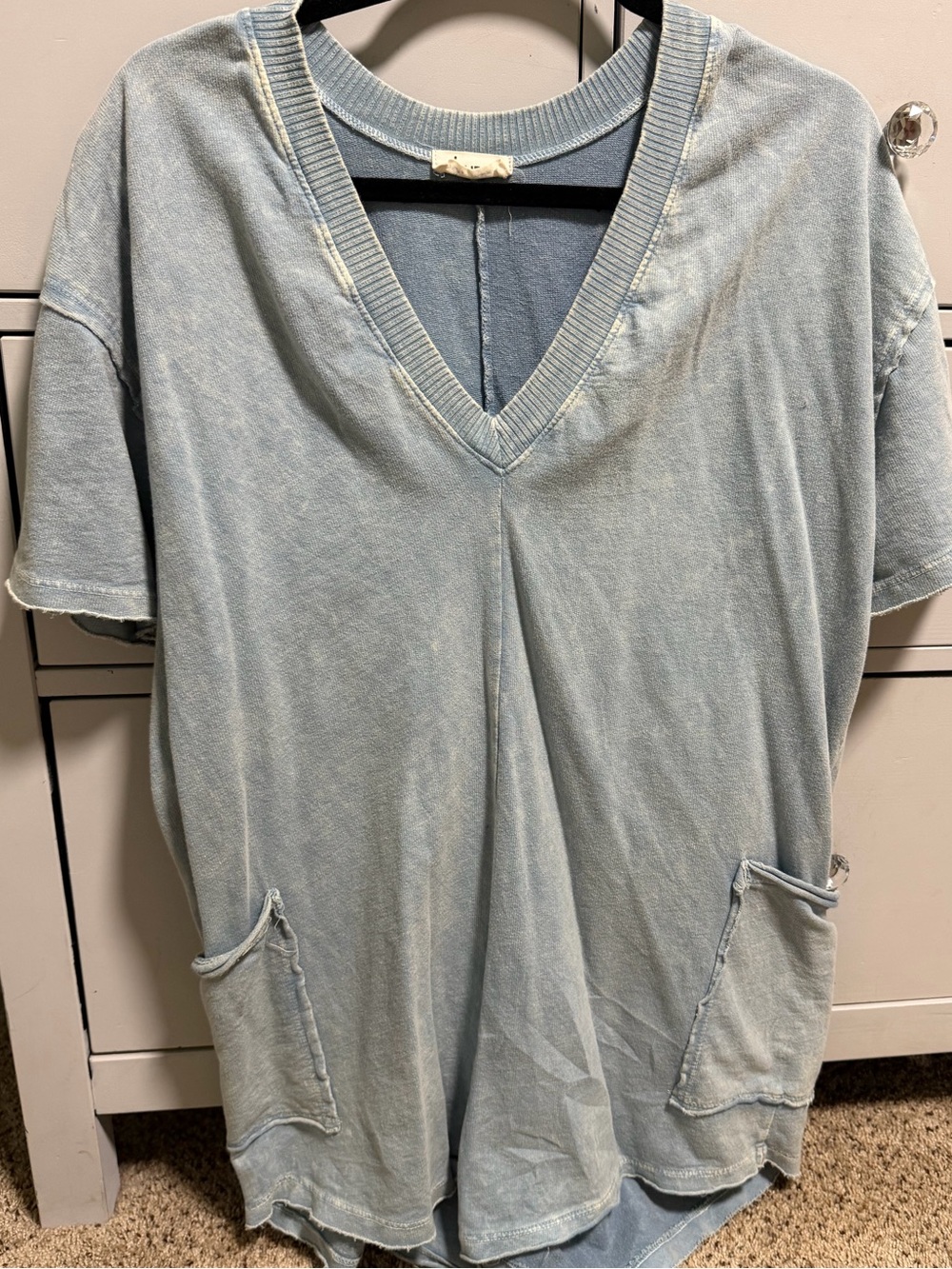 Light Blue V-Neck T-shirt/Romper